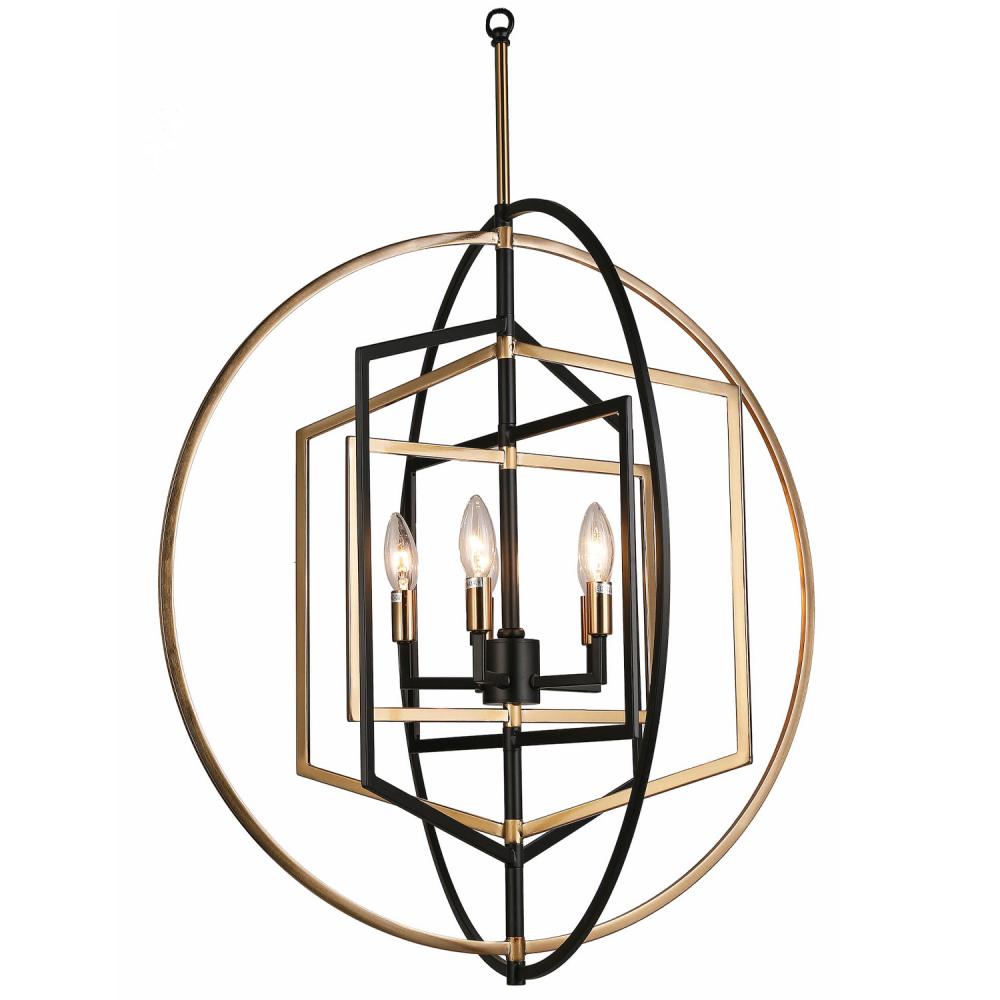 Bloom Chandelier Aged Brass/Black