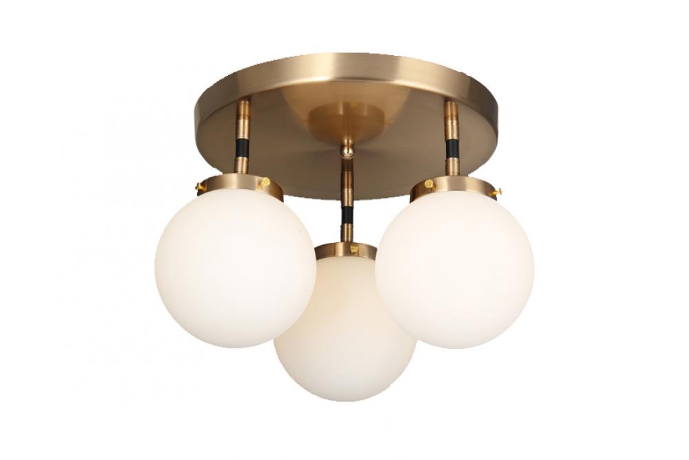 Bianca Flush Mount Aged Brass/Black