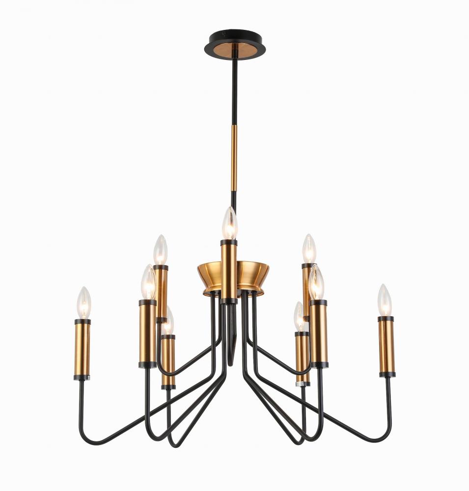 Tiffany Chandelier Aged Brass/Black