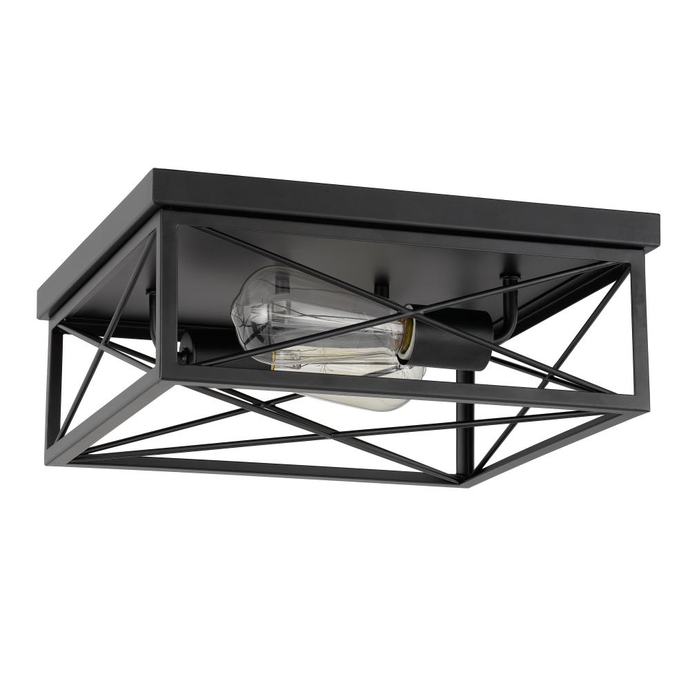 Mystic 2-Light Black Finish Flush Mount 13“ X 13” X 5“