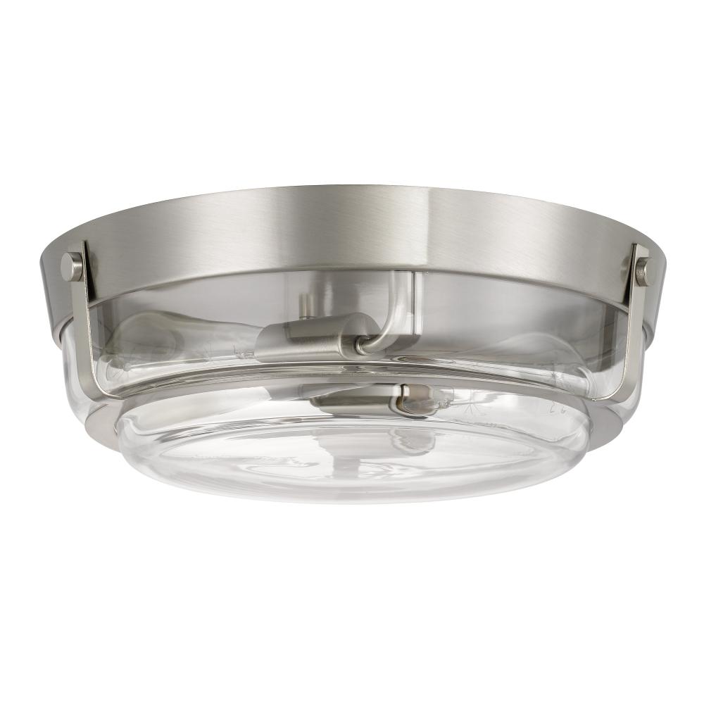 Martin 2-Light Brushed Nickel Finish Flush Mount 13“ X 13” X 4.25“