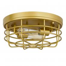 Worldwide Lighting Corp E30037-021 - Emerson 2-Light Luxury Gold Finish Flush Mount 13“ X 13” X 5.5“