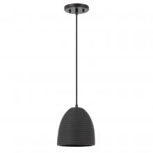 Worldwide Lighting Corp E80019-001 - Remington 1-Light Black Finish Concrete Grey Shade Pendant 7.25"D X 8.63"H