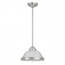 Worldwide Lighting Corp E80068-005 - Lavery 1-Light Brushed Nickel Finish Pendant 10.75“ X 10.75” X 6.63“