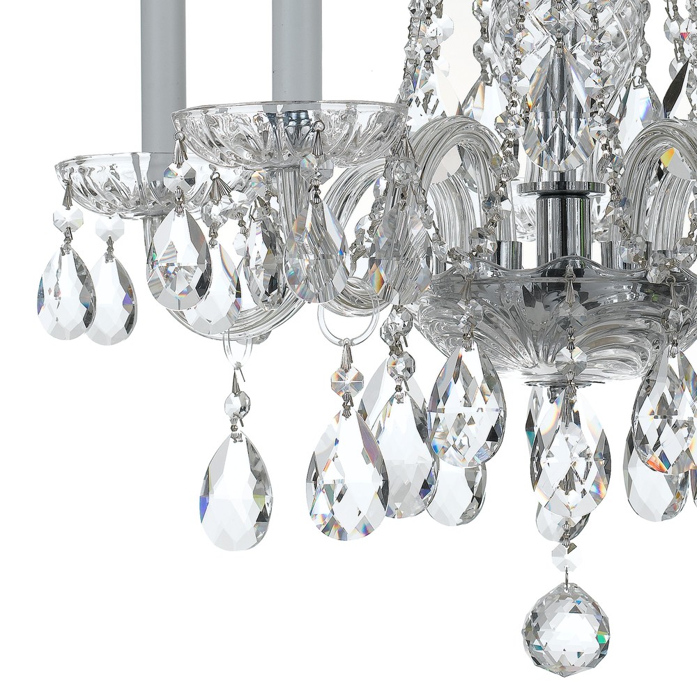 Traditional Crystal 8 Light Hand Cut Crystal Polished Brass Chandelier :  1128-PB-CL-MWP