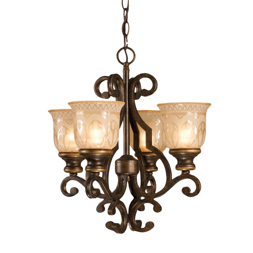 Norwalk 4 Light Bronze Umber Mini Chandelier