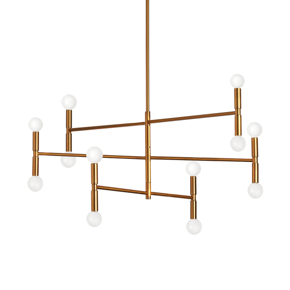 12 Light Chandelier, Vintage Bronze Finish