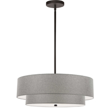 Dainolite 571-224P-MB-GRY - 4LT Incand 2 Tier Pendant, MB w/ GRY Shade