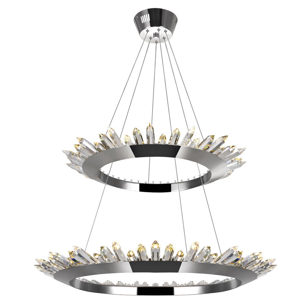 Arctic Queen LED Up Chandelier With Polished Nickel Finish