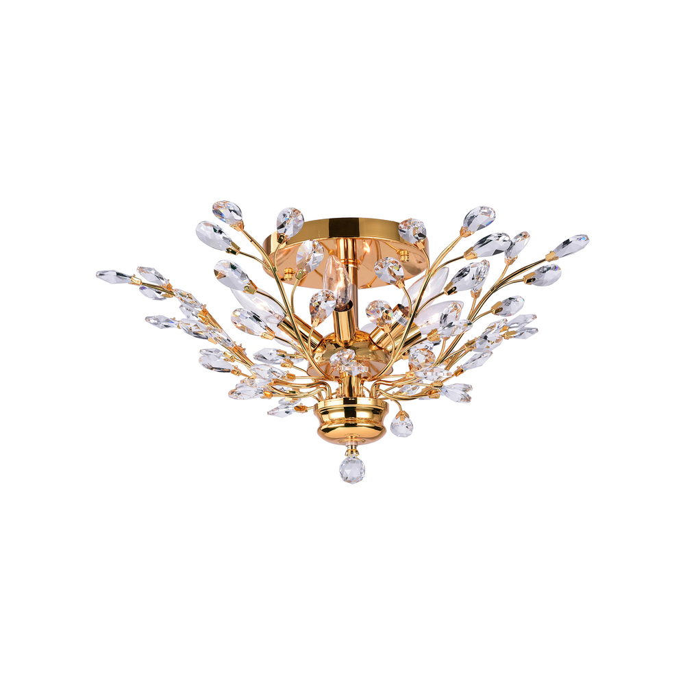 Ivy 6 Light Flush Mount With Gold Finish