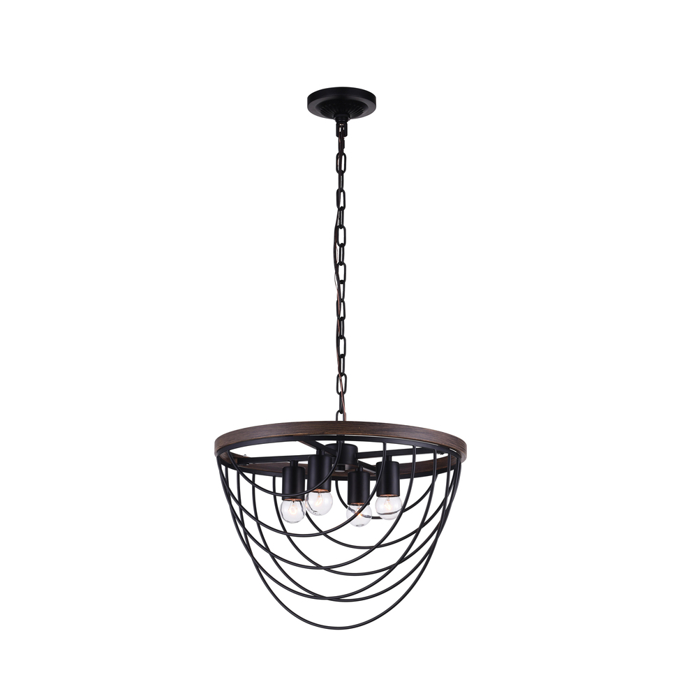 Gala 4 Light Chandelier With Black Finish