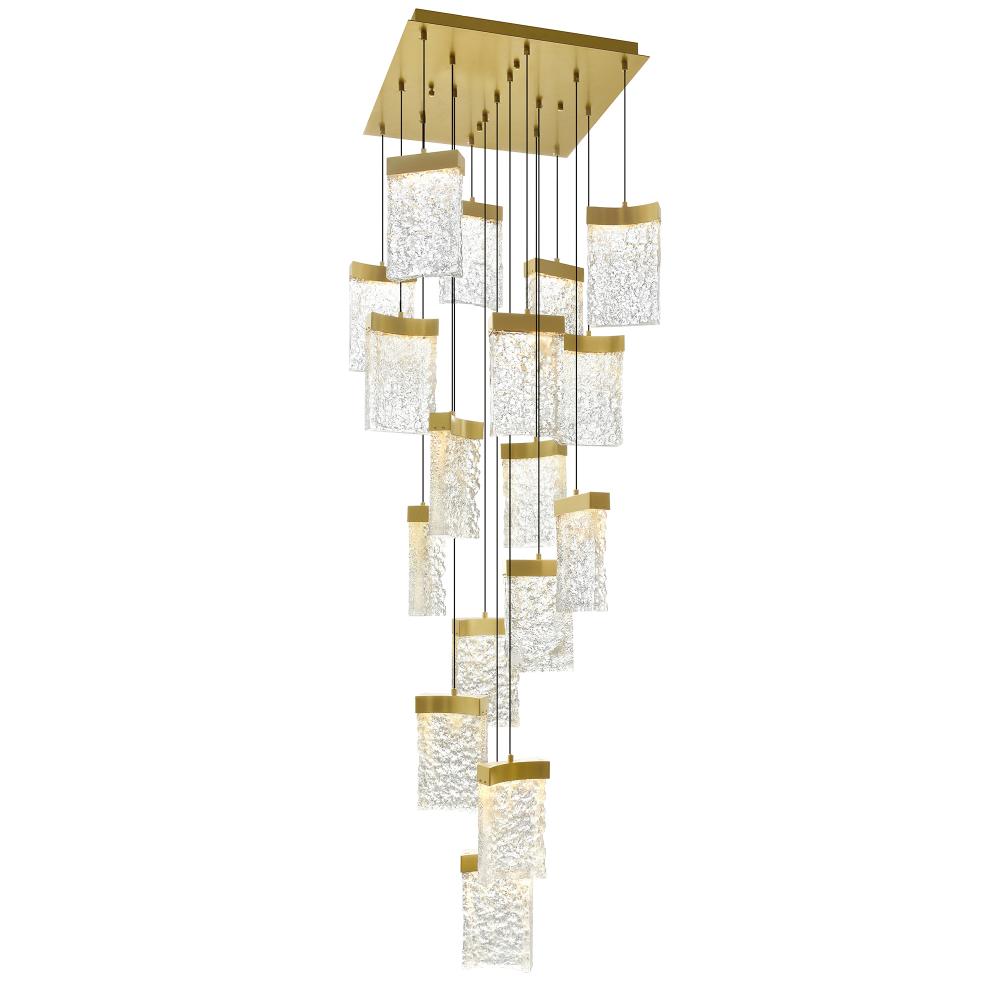 Lava Integrated LED Brass Chandelier