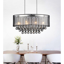 CWI Lighting 5063P26C (Smoke+ B) - Radiant 6 Light Drum Shade Chandelier With Chrome Finish