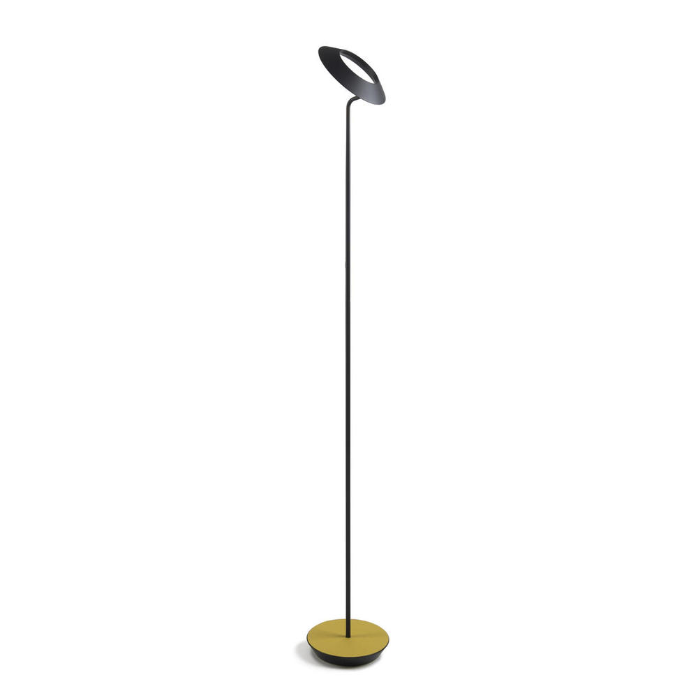 Royyo Floor Lamp, Matte Black Body, Honeydew Felt base plate