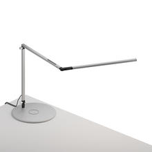 Koncept Inc AR3200-WD-SIL-QCB - Z-Bar slim Desk Lamp with wireless charging Qi base (Warm Light; Silver)