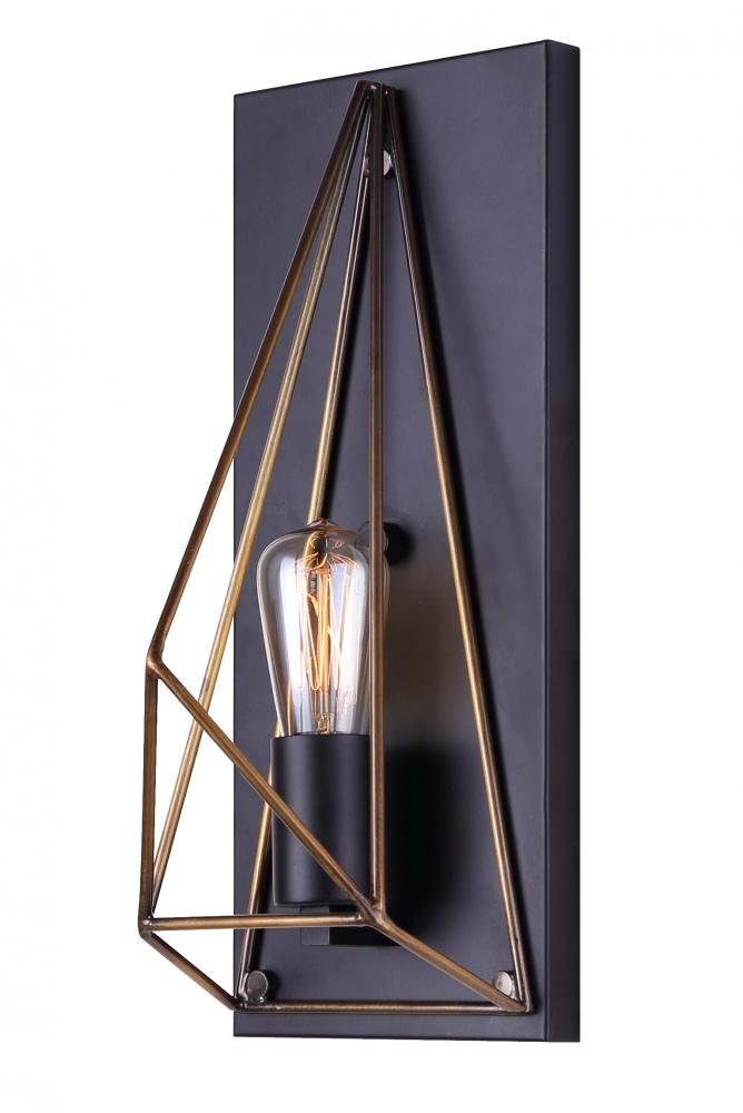 Greer 1 Light Sconce, Black Finish