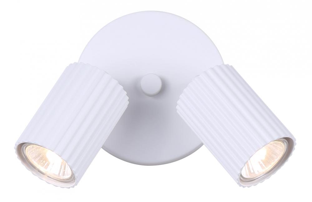 REXTON 2 Light 5.5 in. Ceiling/Wall Matte White Track Light Kit with Matte White Metal Shade