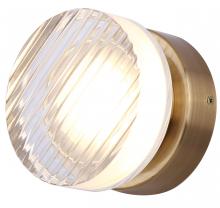 Canarm LWL297A05GD - BENNI 5.375 in. 1 Light Gold Integrated LED Wall Light with Clear Acrylic Shade, Adjustable Color Te