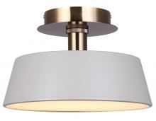 Canarm LFM263A13GYG - Jessa 12.75 in. 1 Light Integrated LED Matte Gray and Gold Transitional Flush Mount with Gray Metal