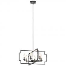 Kichler 44128MCH - Downtown Deco 21.5 inch 6 Light Convertible Chandelier/Semi Flush in Midnight Chrome