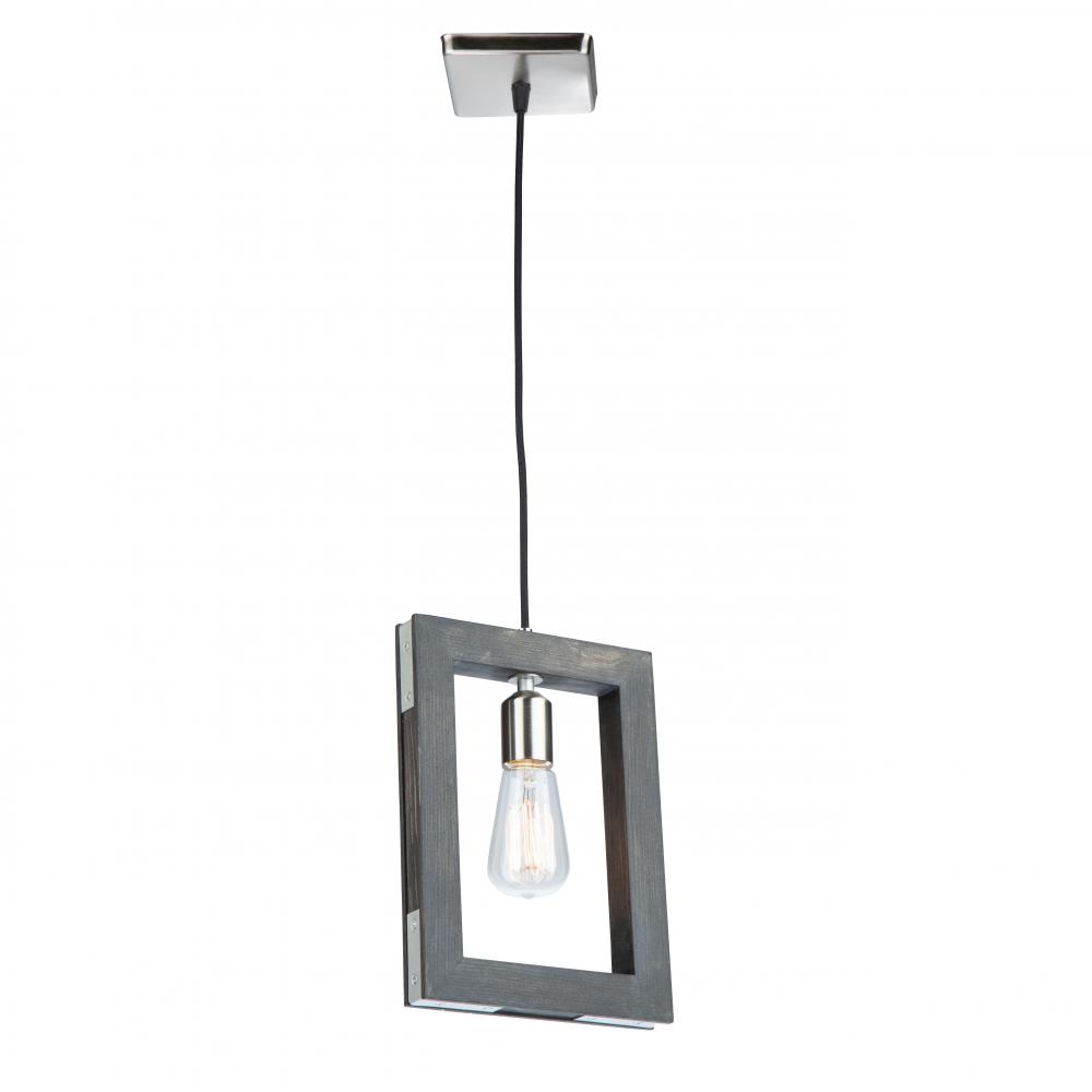 Gatehouse 1 Light Pendant (Dark Pine & Brushed Nickel)