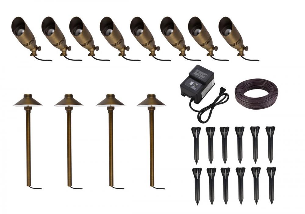 Aera Cast Brass Landscape Lighting Full Starter Pack of 12 Kit 2