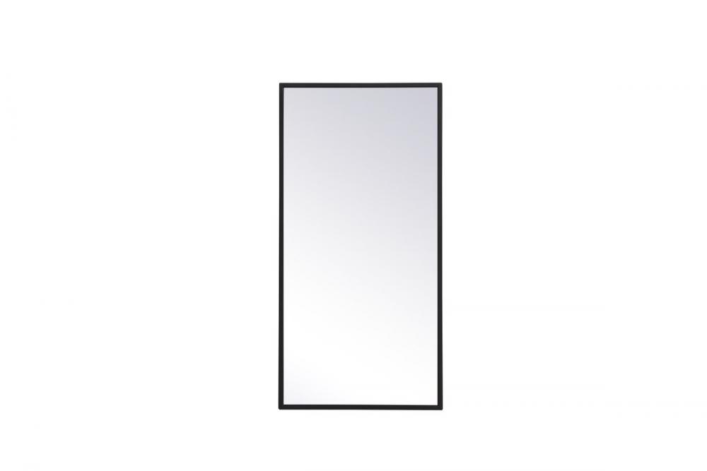 Metal Frame Rectangle Mirror 14x28 Inch in Black