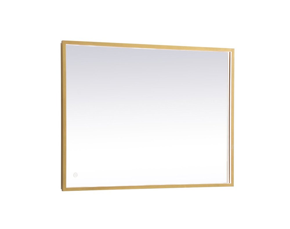 Pier 24x40 inch LED mirror with adjustable color temperature 3000K/4200K/6400K in brass