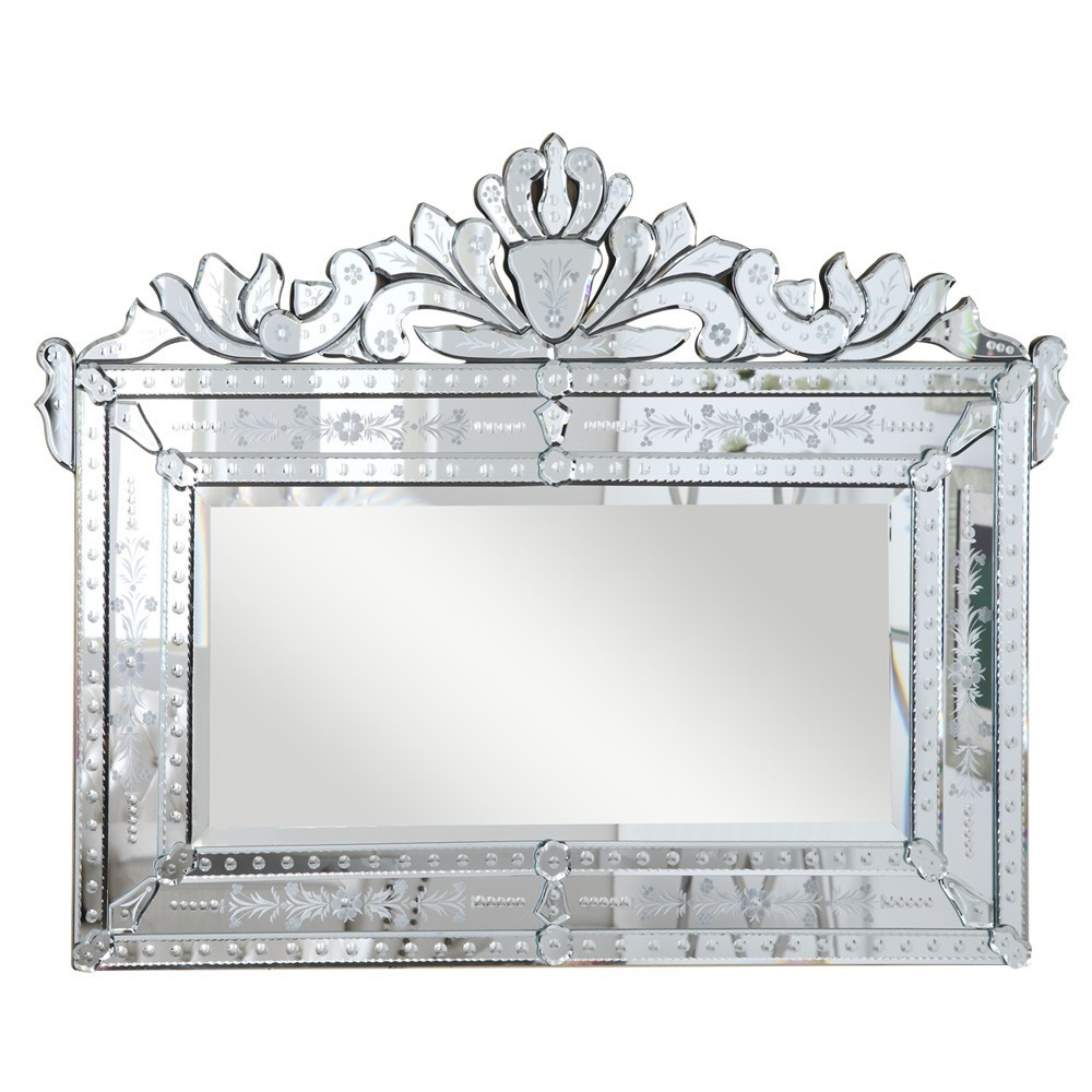 Venetian 42.5 in. Transitional Mirror in Clear