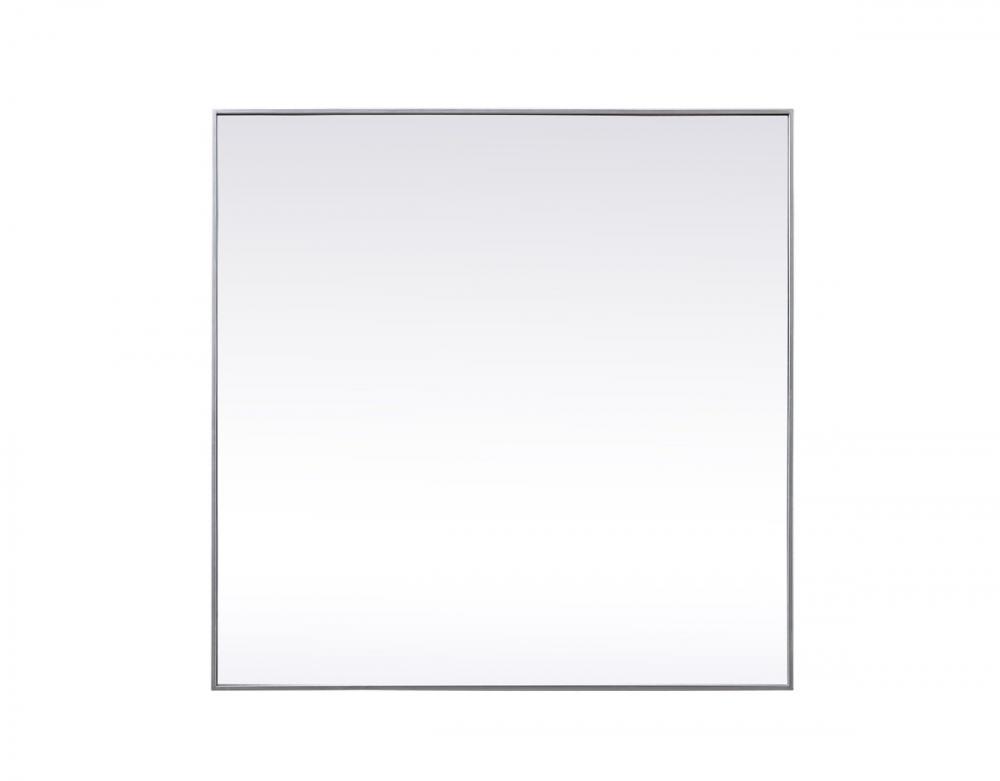 Metal Frame Square Mirror 48 Inch in Silver