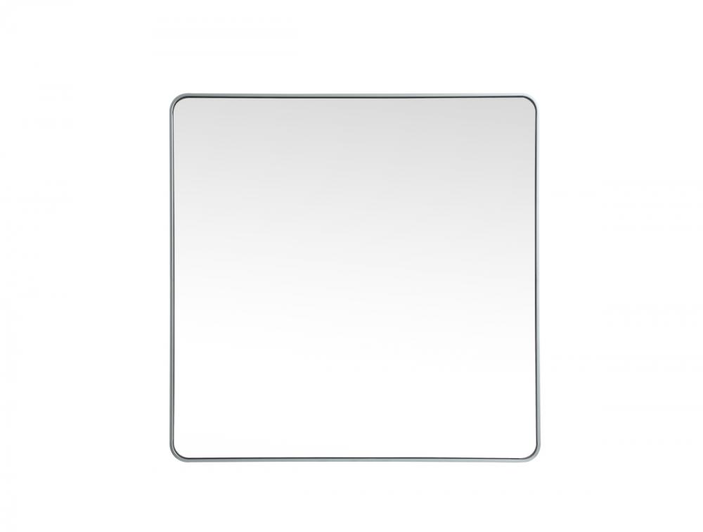 Soft corner metal square mirror 48x48 inch in Silver