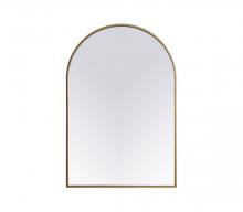 Elegant MR1A2436BRS - Metal Frame Arch Mirror 24x36 Inch in Brass