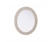 Elegant MR4C3036LN - Oval Cornhusk Mirror 30x36 in Linen White