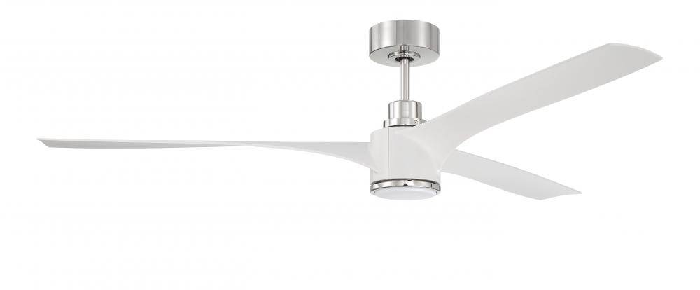 60" Phoebe in White/Polished Nickel w/ White Blades